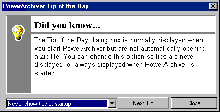 Tips at startup